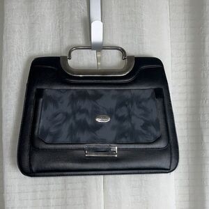 Bolinni Black Gray Top Handles Vintage Style Accordion Bag Crossbody Strap